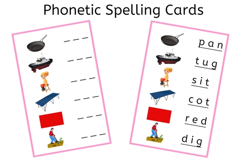 Pink Spelling Cards (PDF)