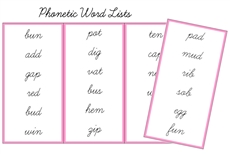 Pink Word Lists, Cursive (PDF)