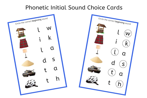 Blue Initial Sound Choice Cards (PDF)