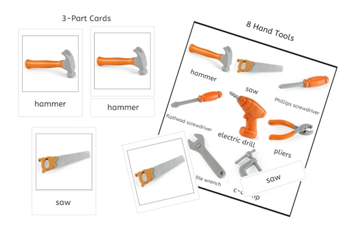 8 Hand Tools 3-Part Cards (PDF)