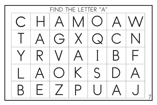 Letter Search Worksheets - Capital Case, Print (PDF)