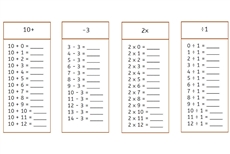 4 Sets of Math Tables (PDF)