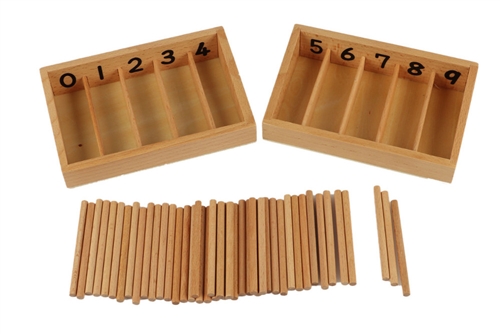IFIT Montessori: Numbered Spindle Boxes with 45 Spindles (Mini)