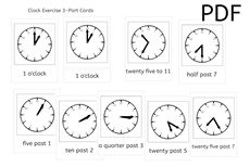 IFIT Montessori: Clock Exercise Cards (PDF)
