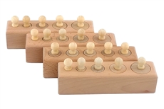 IFIT Montessori: Knobbed Cylinder Blocks (Mini, Natural)