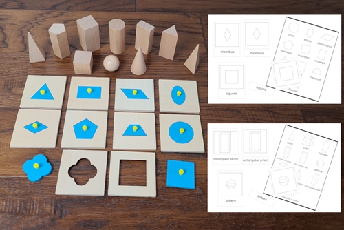 Geometric Shapes, Solids and 3-Part Cards Bundle