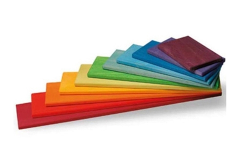 11 Rainbow Wooden Rectangle Boards