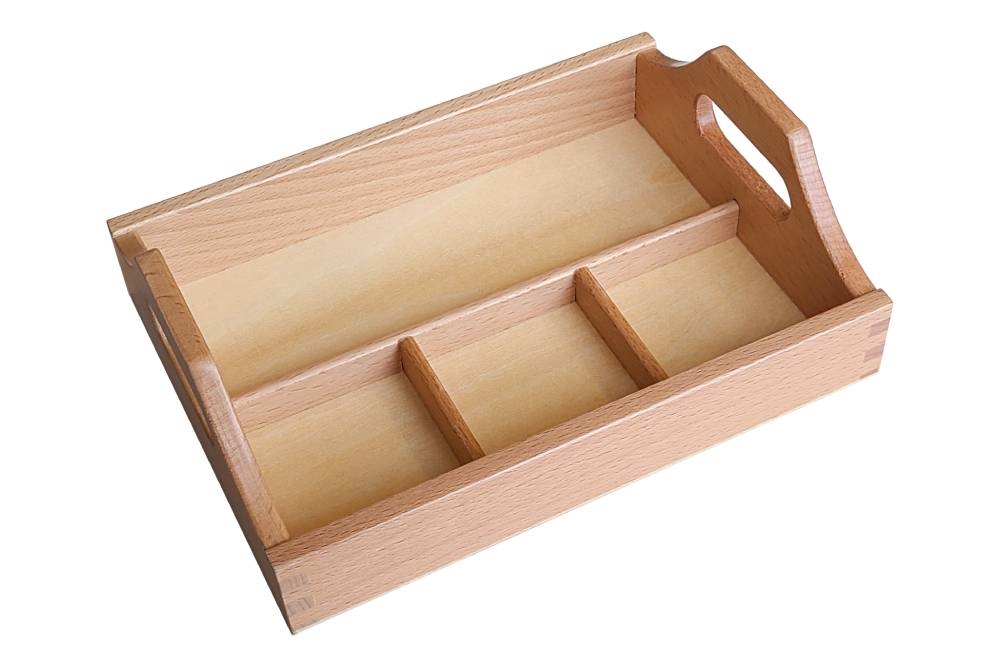 Wooden Sorting Tray - 4 Compartments