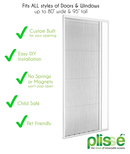 Plissé Single Retractable Door Screen