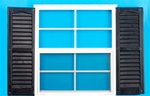 18x27 Window with 9" x 27" Black Shutters