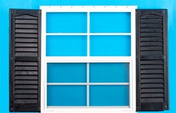 18x27 Window with 9" x 27" Black Shutters