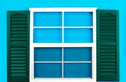 18x27 Window with 9" x 27" Forest Green Shutters