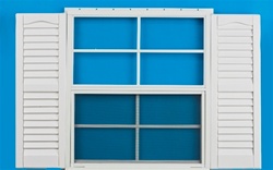18x27 Window with 9" x 28" White Shutters