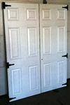 2-27" x 72"  6 Panel Fiberglass Shed doors  PRICE INCLUDES SHIPPING