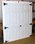 2-30 1/2" x 72" 6 Panel Fiberglass Shed Doors  PRICE INCLUDES SHIPPING