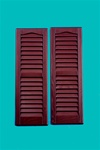 9"x27" Burgandy Louvered Shutters