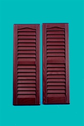 9"x27" Burgandy Louvered Shutters