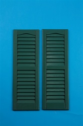 9"x27" Green Louvered Vinyl Shutters