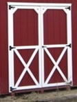 2- Wood Shed Doors  (Cross Buck Design)  SHIPPING IS FREE !