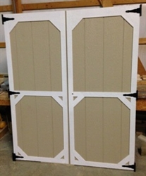 2- Wood Shed Doors (Corner Block Design)  .SHIPPING IS FREE!