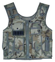 TG106C Woodland Camo Adjustable Quilted Tactical Vest - 3L-INTL