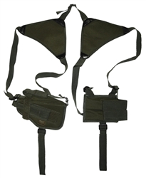 TG208GA-3 Green Horizontal Shoulder Holster and Pouch (3 pcs) - 3L-INTL