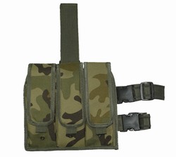 TG212C Woodland Camouflage Triple Drop Leg Magazine Pouch - 3L-INTL