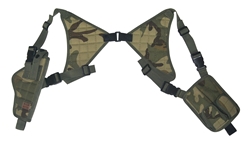 TG255CA Woodland Camo Universal Vertical Shoulder Holster with Mag Pouches - 3L-INTL