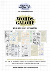 3Quarter Designs - Ephemera Fussy Cutting Pack Words Galore