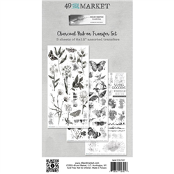 49 and Market -  Color Swatch: Charcoal Rub-On Transfer Set