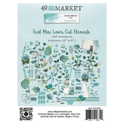 49 and Market - Color Swatch: Teal Mini Laser Cut Outs Elements 126/Pkg