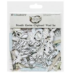 49 and Market - Vintage Artistry Moonlit Garden Chipboard Words