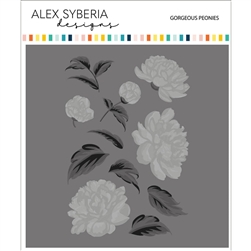 Alex Syberia Designs - Gorgeous Peonies Stencil Set of 6