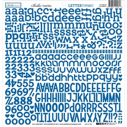 Bella Blvd - 12x12 Alphabet Sticker Sheet Scramble -Blueberry