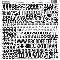 Bella Blvd - 12x12 Alphabet Sticker Sheet Scramble - Black