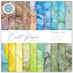 Craft Consortium - 6X6 Double-Sided Paper Pad Ink Drops Earth