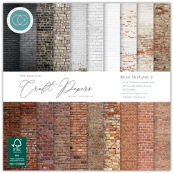 Craft Consortium - Double-Sided Paper Pad 6X6 Brick Textures 2 40/Pkg