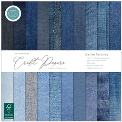 Craft Consortium - Double-Sided Paper Pad 12X12 Denim Textures 30/Pkg