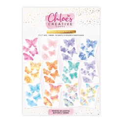 Chloe's Creative -Designer Printed Vellum Pad Delightful Butterfly Ombre 5x7 96 sheets