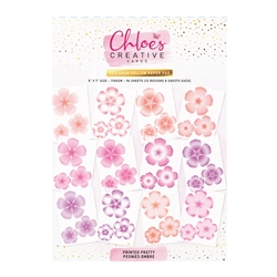 Chloe's Creative -Designer Printed Vellum Pad Pretty Peonies Ombre 5x7 96 sheets