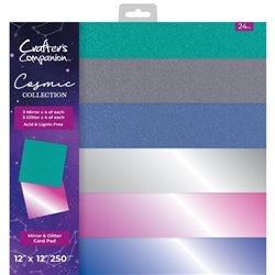 Crafter's Companion -  Cosmic Paper Double-Sided Pad 12X 12 Mirror and Glitter