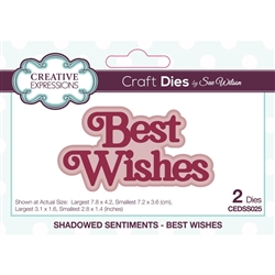 Creative Expressions - Shadowed Sentiments Die Set Best Wishes