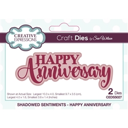 Creative Expressions - Shadowed Sentiments Die Set Happy Anniversary