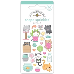 Doodlebug - Sprinkles Adhesive Enamel Shapes Purr-Fect Pals