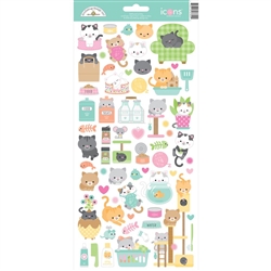 Doodlebug - Pretty Kitty Cardstock Stickers 6X13
