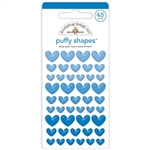 Doodlebug - Snow Much Fun Puffy Stickers Mini Hearts Blue Jean