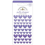 Doodlebug - Snow Much Fun Puffy Stickers Mini Hearts Lilac