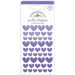 Doodlebug - Snow Much Fun Puffy Stickers Mini Hearts Lilac