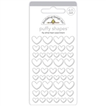 Doodlebug - Snow Much Fun Puffy Stickers Mini Hearts Lily White