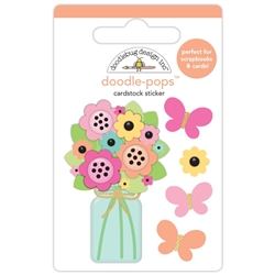 Doodlebug - Doodle-Pops 3D Stickers Hello Again Butterfly Bouquet